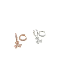 Orecchini Orsetto COLORE ARGENTO Bianco