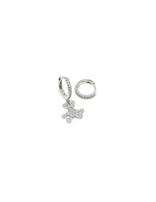 Orecchini Orsetto COLORE ARGENTO Bianco