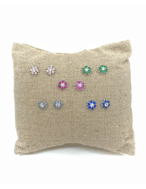 Orecchini Ortensia di Zirconi COLORE ARGENTO Bianco COLORE ZIRCONI zirconi verdi