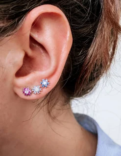 Orecchini Ortensia di Zirconi COLORE ARGENTO Bianco COLORE ZIRCONI zirconi verdi