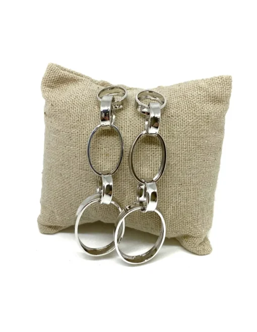 Orecchini Pendenti Chain COLORE ARGENTO Bianco