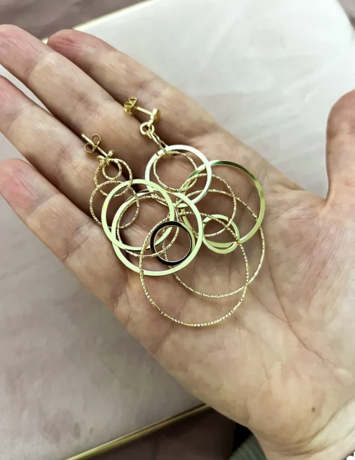 Orecchini Pendenti Diamantati COLORE ARGENTO Dorato