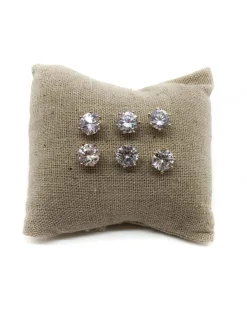 Orecchini Punto Luce 6 Griffe 8 mm COLORE ARGENTO Rosè