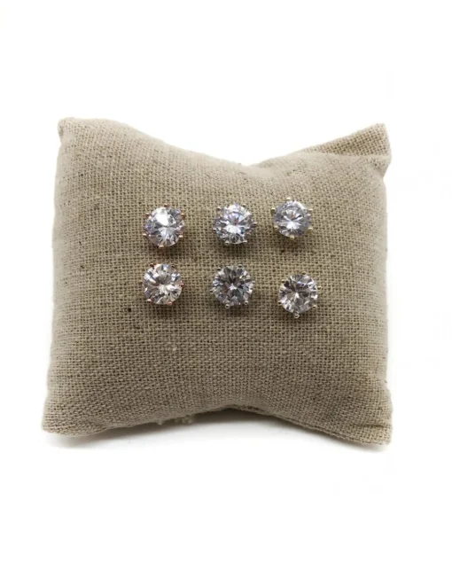 Orecchini Punto Luce 6 Griffe 8 mm COLORE ARGENTO Rosè