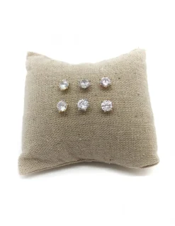 Orecchini Punto Luce 6 Griffe 6 mm COLORE ARGENTO Bianco