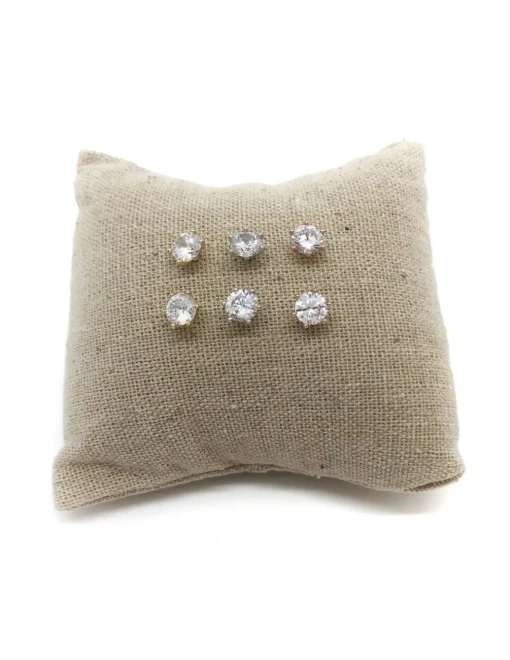 Orecchini Punto Luce 6 Griffe 6 mm COLORE ARGENTO Bianco