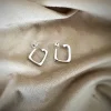 Orecchini Rettangolo COLORE ARGENTO Bianco