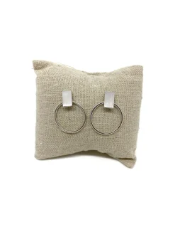 Orecchini Simple Circle COLORE ARGENTO Bianco