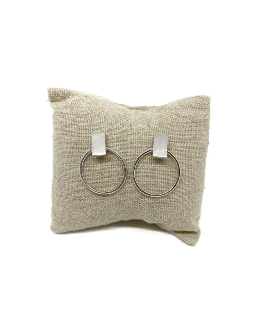 Orecchini Simple Circle COLORE ARGENTO Bianco