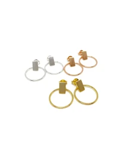Orecchini Simple Circle COLORE ARGENTO Bianco