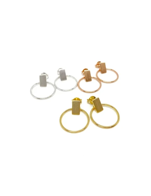 Orecchini Simple Circle COLORE ARGENTO Bianco