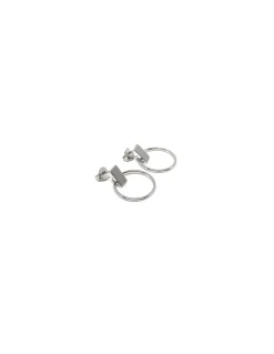 Orecchini Simple Circle COLORE ARGENTO Bianco