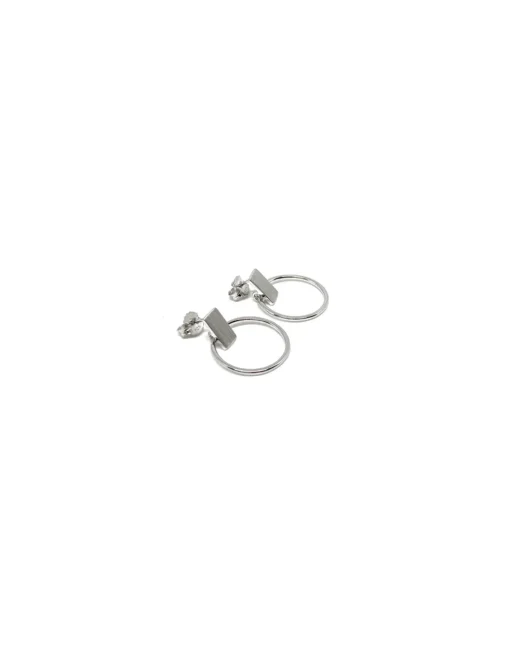Orecchini Simple Circle COLORE ARGENTO Bianco
