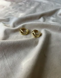Orecchini Triplo Cerchio COLORE ARGENTO Dorato