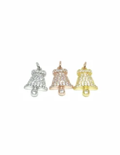 Soggetto Campanella di Zirconi COLORE ARGENTO Dorato COLORE ZIRCONI zirconi bianchi