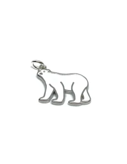 Soggetto Orso Polare Smaltato COLORE ARGENTO Bianco