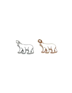 Soggetto Orso Polare Smaltato COLORE ARGENTO Bianco